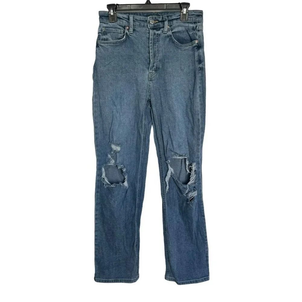 Wild Fable Women’s Blue Denim Super High Rise Straight Leg Size 4